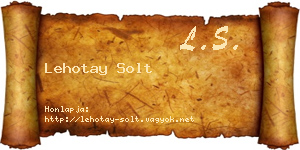 Lehotay Solt névjegykártya